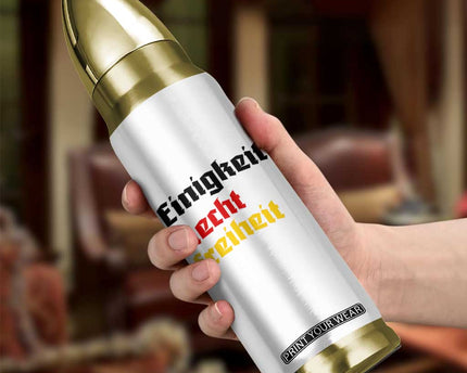 German Heritage Bullet Tumbler Einigkeit Recht Freiheit Germany Flag