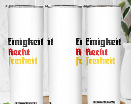 German Heritage Skinny Tumbler Einigkeit Recht Freiheit Germany Flag