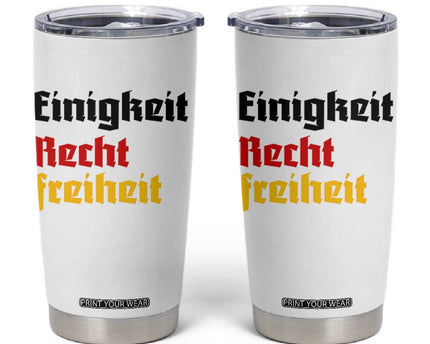 German Heritage Tumbler Cup Einigkeit Recht Freiheit Germany Flag