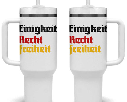 German Heritage Tumbler With Handle Einigkeit Recht Freiheit Germany Flag