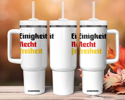 German Heritage Tumbler With Handle Einigkeit Recht Freiheit Germany Flag