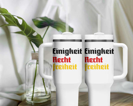 German Heritage Tumbler With Handle Einigkeit Recht Freiheit Germany Flag