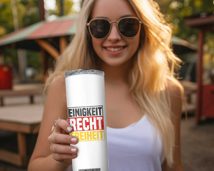Proud Germany Skinny Tumbler Einigkeit Recht Freiheit German Flag
