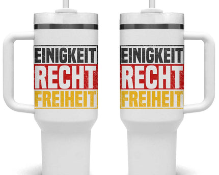 Proud Germany Tumbler With Handle Einigkeit Recht Freiheit German Flag