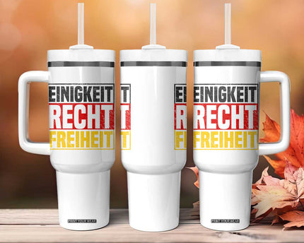 Proud Germany Tumbler With Handle Einigkeit Recht Freiheit German Flag