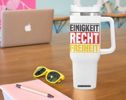 Proud Germany Tumbler With Handle Einigkeit Recht Freiheit German Flag
