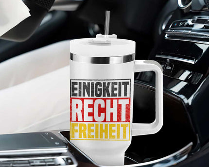 Proud Germany Tumbler With Handle Einigkeit Recht Freiheit German Flag