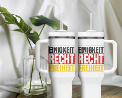 Proud Germany Tumbler With Handle Einigkeit Recht Freiheit German Flag