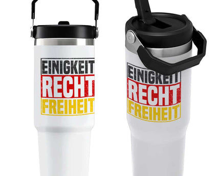 Proud Germany Flip Straw Tumbler Einigkeit Recht Freiheit German Flag