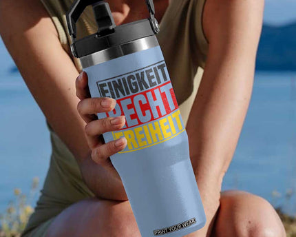 Proud Germany Flip Straw Tumbler Einigkeit Recht Freiheit German Flag