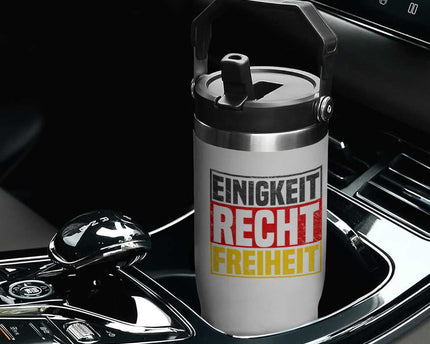 Proud Germany Flip Straw Tumbler Einigkeit Recht Freiheit German Flag