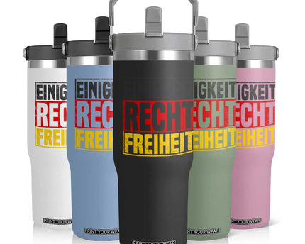 Proud Germany Flip Straw Tumbler Einigkeit Recht Freiheit German Flag