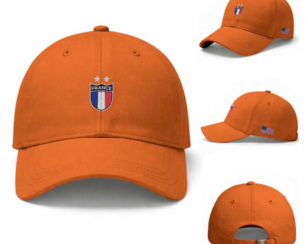Vintage France Football Crest Two Stars French Flag Baseball Cap
