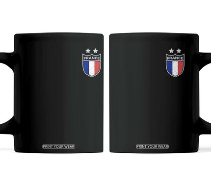 Vintage France Football Crest Two Stars French Flag Coffee Mug