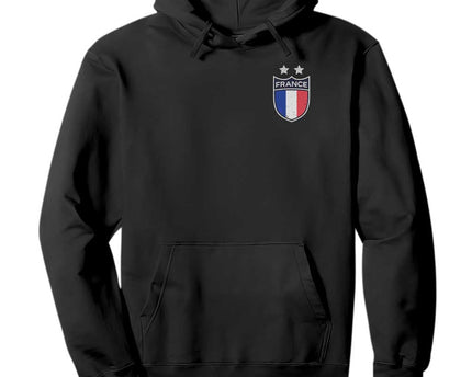 Vintage France Football Crest Two Stars French Flag Hoodie