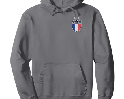 Vintage France Football Crest Two Stars French Flag Hoodie