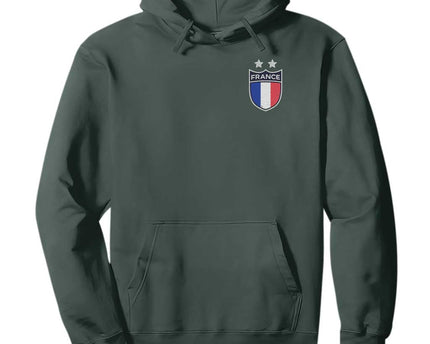 Vintage France Football Crest Two Stars French Flag Hoodie