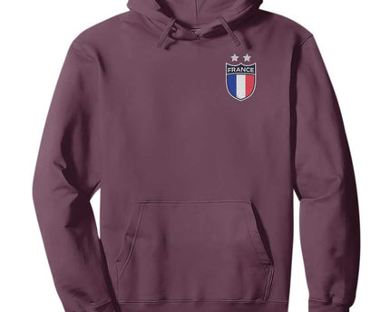 Vintage France Football Crest Two Stars French Flag Hoodie