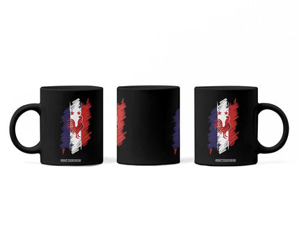 France Gallic Rooster Football Two Stars Brushstroke French Flag Graphic Coffee Mug
