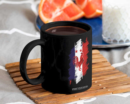 France Gallic Rooster Football Two Stars Brushstroke French Flag Graphic Coffee Mug