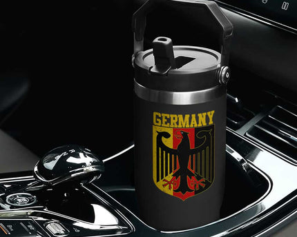 Proud Germany Flip Straw Tumbler Bundesadler Coat of Arms German Flag
