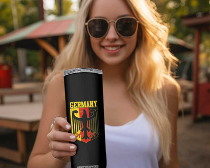 Proud Germany Skinny Tumbler Bundesadler Coat of Arms German Flag