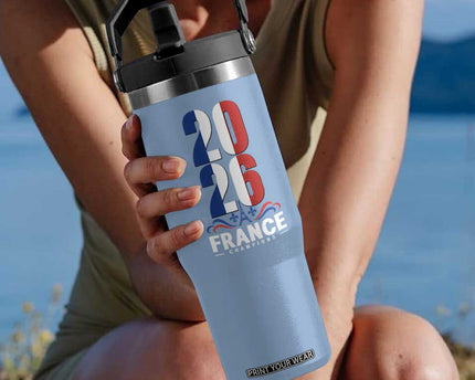Vintage France Soccer Fan Flip Straw Tumbler French Football Pride 2026