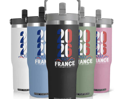 Vintage France Soccer Fan Flip Straw Tumbler French Football Pride 2026