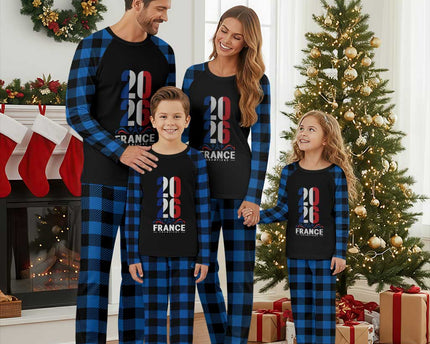 Vintage France Soccer Fan Plaid Pajama Set French Football Pride 2026