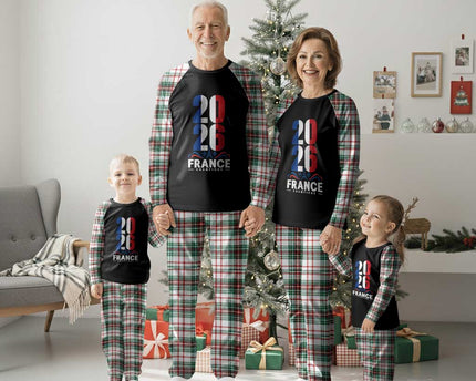 Vintage France Soccer Fan Plaid Pajama Set French Football Pride 2026