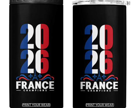 Vintage France Soccer Fan 4 in 1 Can Cooler Tumbler French Football Pride 2026