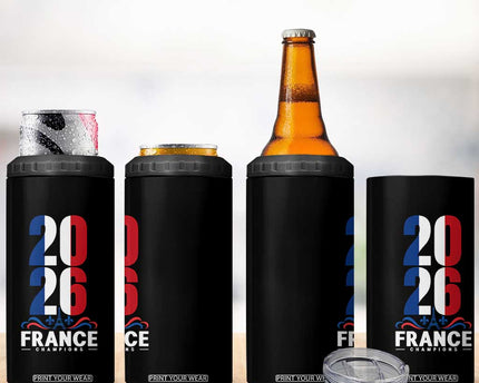 Vintage France Soccer Fan 4 in 1 Can Cooler Tumbler French Football Pride 2026