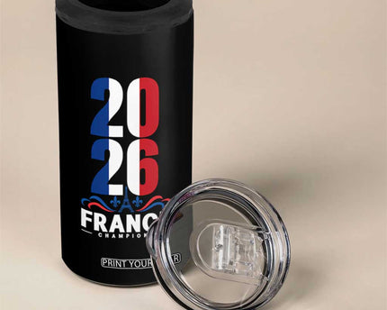 Vintage France Soccer Fan 4 in 1 Can Cooler Tumbler French Football Pride 2026