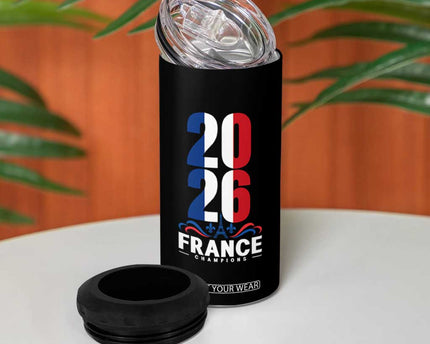 Vintage France Soccer Fan 4 in 1 Can Cooler Tumbler French Football Pride 2026