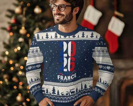 Vintage France Soccer Fan Ugly Christmas Sweater French Football Pride 2026