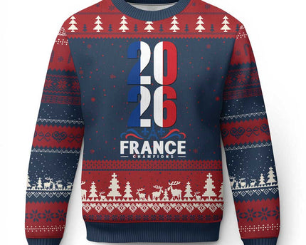 Vintage France Soccer Fan Ugly Christmas Sweater French Football Pride 2026