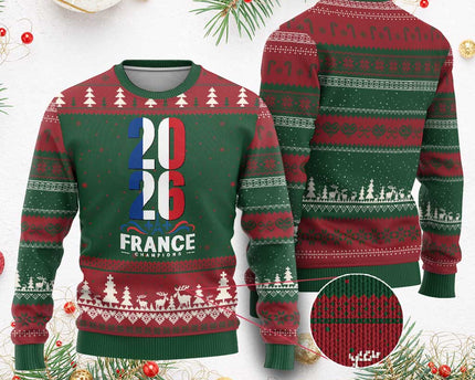 Vintage France Soccer Fan Ugly Christmas Sweater French Football Pride 2026