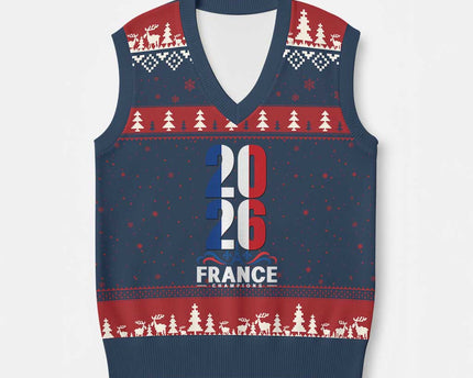 Vintage France Soccer Fan V-Neck Knit Sweater Vest French Football Pride 2026