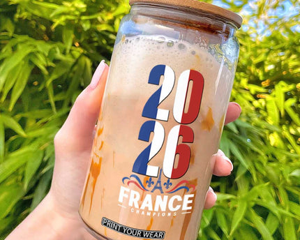 Vintage France Soccer Fan Glass Can French Football Pride 2026