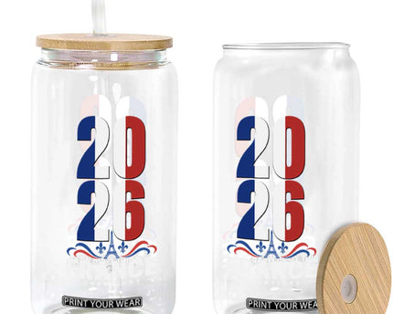 Vintage France Soccer Fan Glass Can French Football Pride 2026