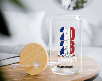 Vintage France Soccer Fan Glass Can French Football Pride 2026