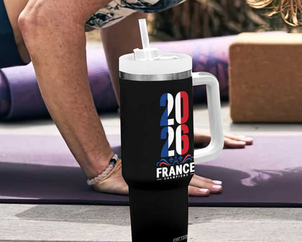 Vintage France Soccer Fan Tumbler With Handle French Football Pride 2026