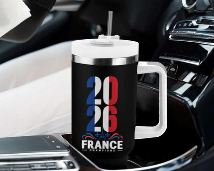 Vintage France Soccer Fan Tumbler With Handle French Football Pride 2026