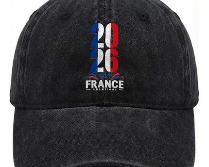 Vintage France Soccer Fan Washed Cotton Baseball Cap French Football Pride 2026