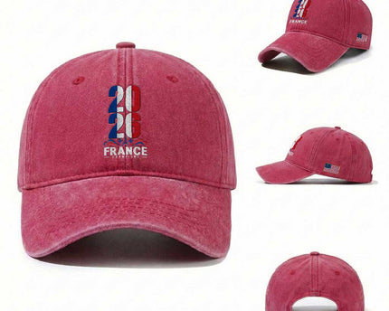Vintage France Soccer Fan Washed Cotton Baseball Cap French Football Pride 2026