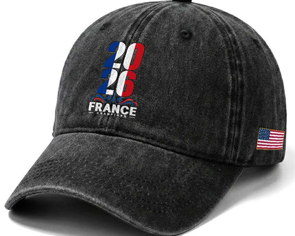 Vintage France Soccer Fan Washed Cotton Baseball Cap French Football Pride 2026