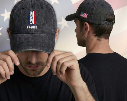 Vintage France Soccer Fan Washed Cotton Baseball Cap French Football Pride 2026
