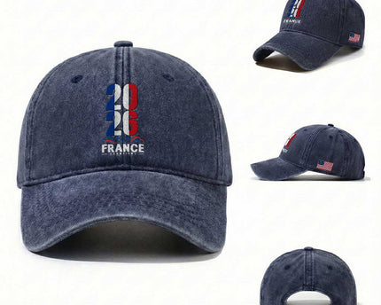 Vintage France Soccer Fan Washed Cotton Baseball Cap French Football Pride 2026