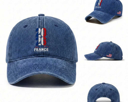 Vintage France Soccer Fan Washed Cotton Baseball Cap French Football Pride 2026