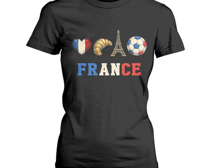 French Football Fan T-Shirt For Women France Soccer Game Day Gift